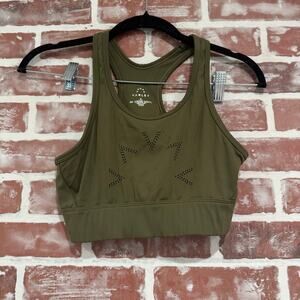 Varley Let’s Move Kellam Sports Bra Dark Olive Green Size Small EUC